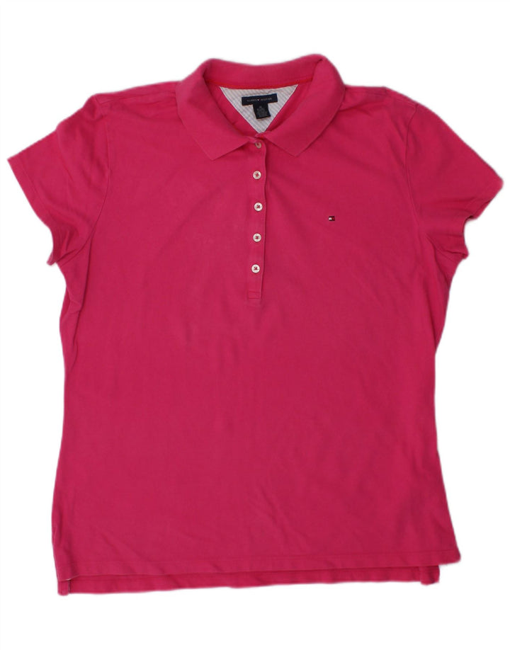 TOMMY HILFIGER Dame poloshirt UK 18 XL Pink Bomuld