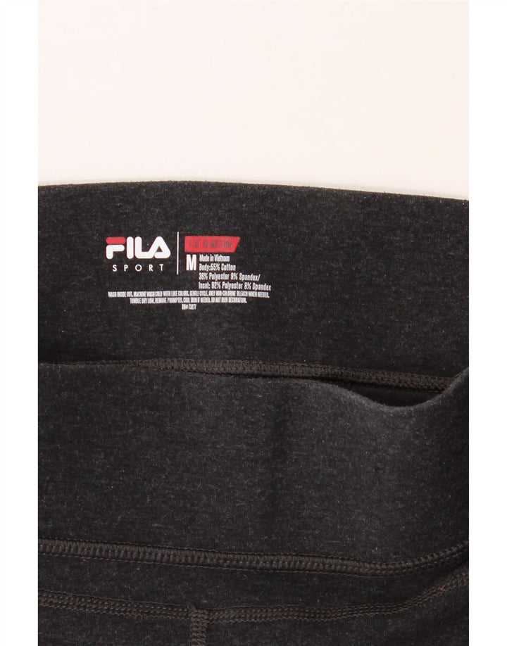 FILA Womens Capri Leggings UK 14 Medium  Black Cotton Vintage Fila and Second-Hand Fila from Messina Hembry 