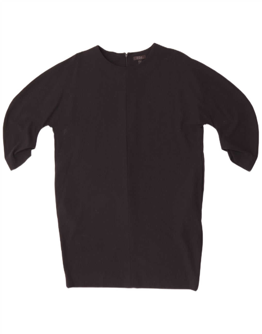 Cos Dame 3/4 ærmer Oversized Shift Kjole EU 40 Medium Sort Viscose