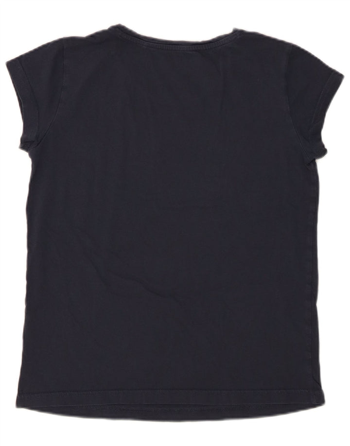 MUSTANG Grafisk T-shirt top til kvinder UK 10 Lille marineblå bomuld