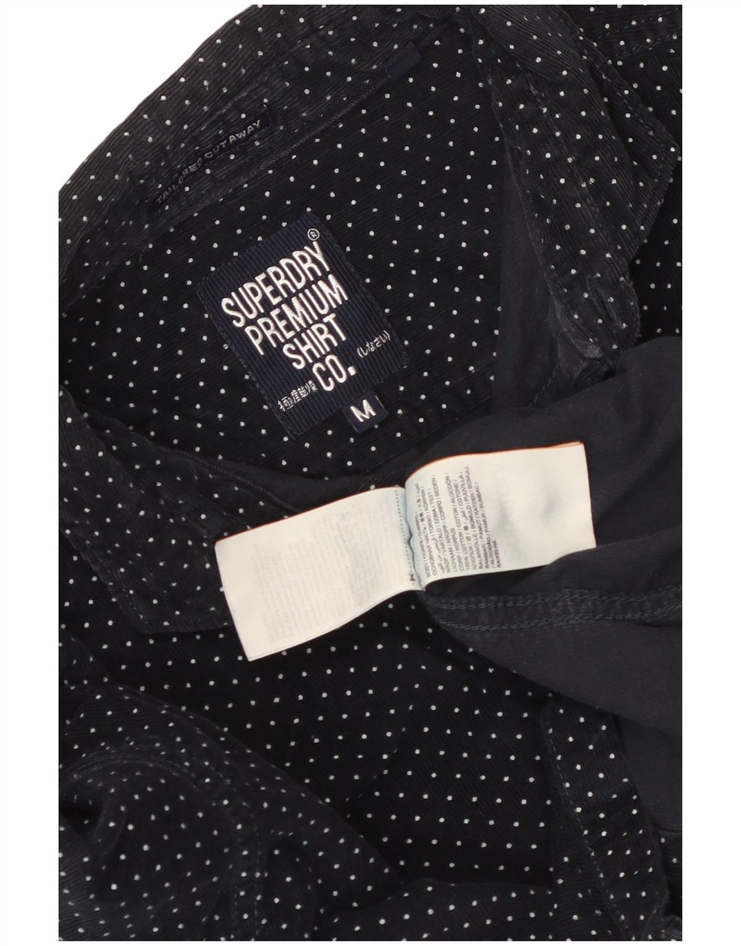 Superdry Herre fløjlsskjorte Medium Navyblå plettet bomuld