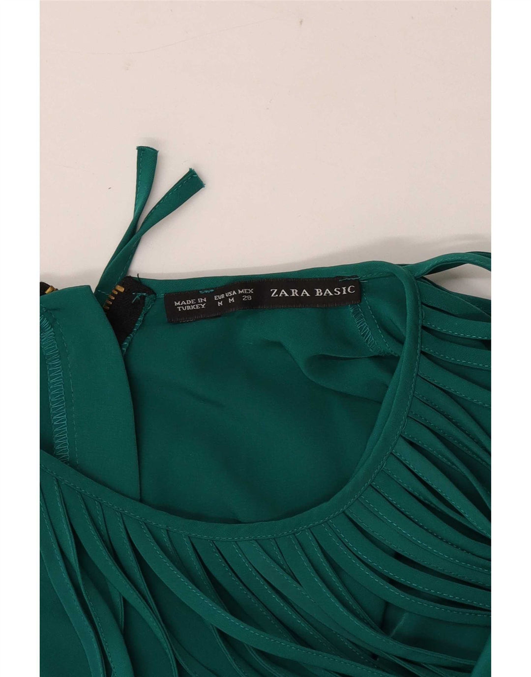 Zara Dame Ærmeløs Shift Dress UK 12 Medium Green