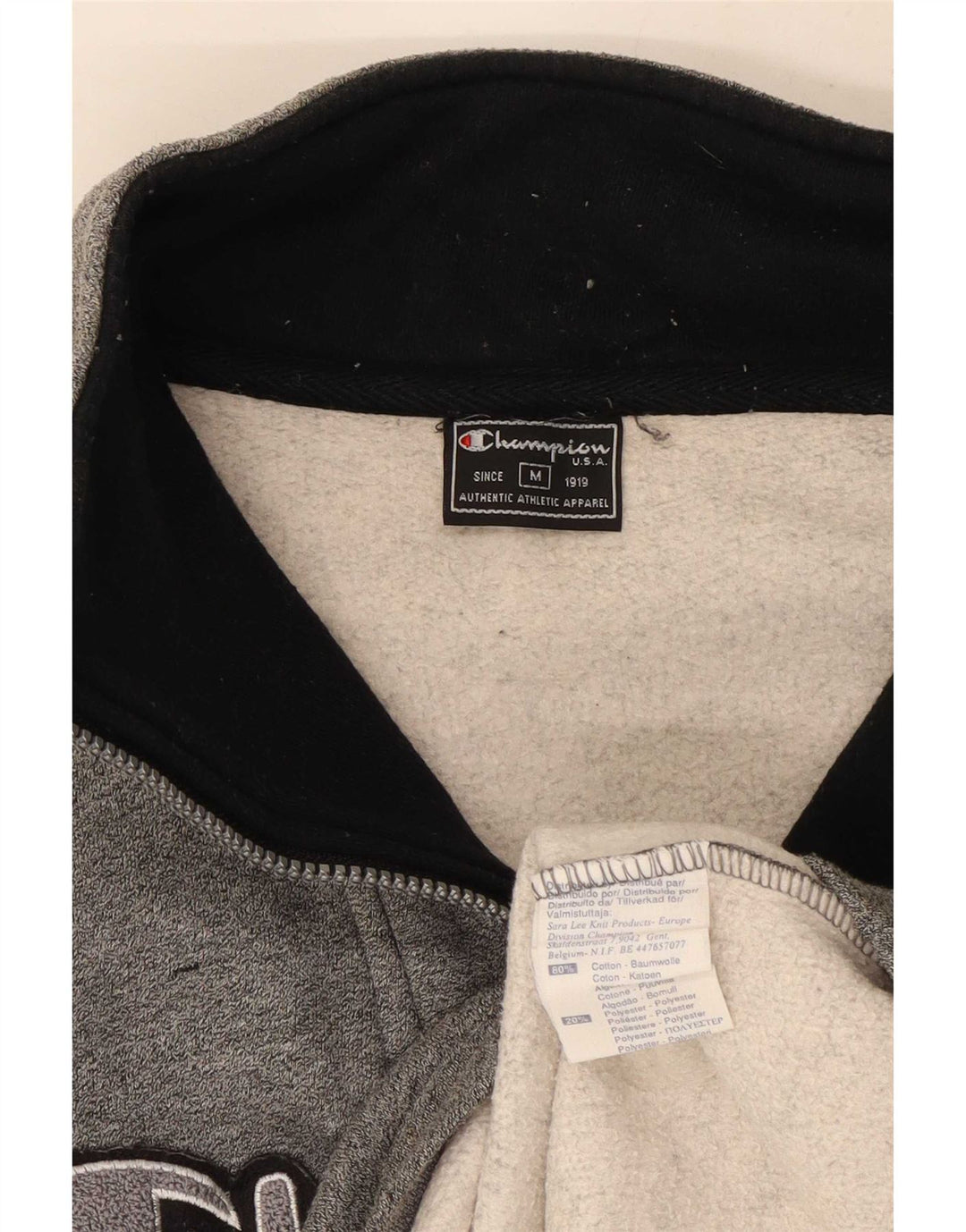 Champion Herre grafisk lynlås-sweatshirt Jumper Medium Grey Colourblock