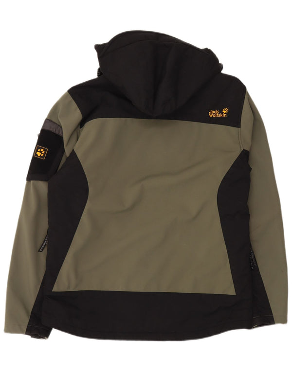 JACK WOLFSKIN Herre Windbreaker Jacket UK 36/38 Medium Khaki Colourblock