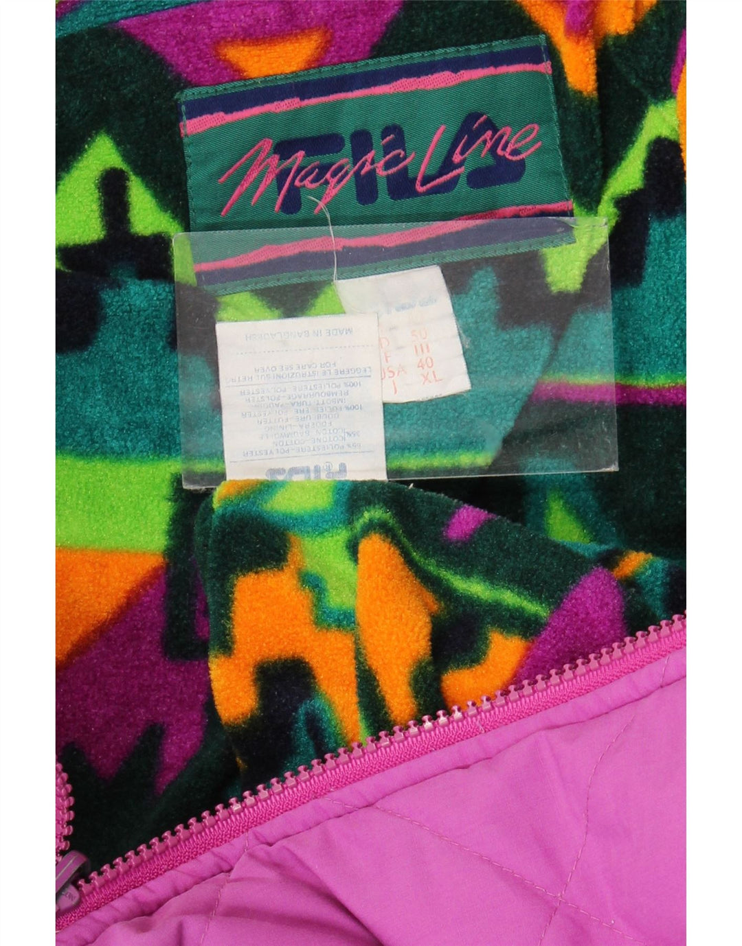 Fila Herre Magic Line Quiltet jakke EU 50 Large Pink Polyester