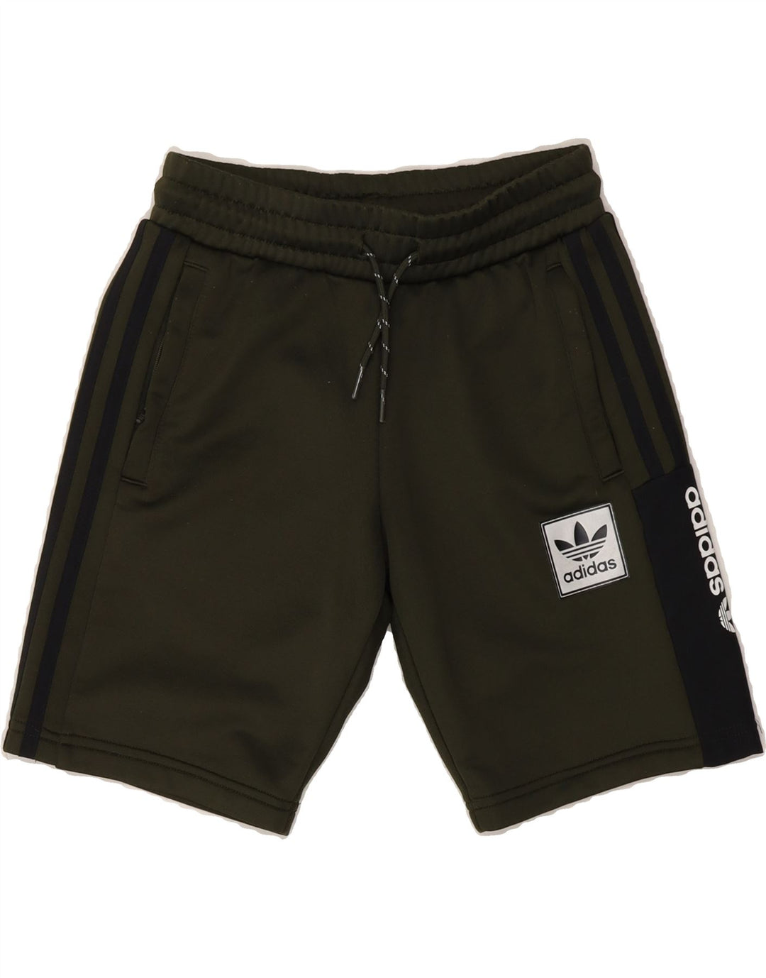 ADIDAS Boys Graphic Sport Shorts 9-10 Years Green Colourblock Polyester Vintage Adidas and Second-Hand Adidas from Messina Hembry 
