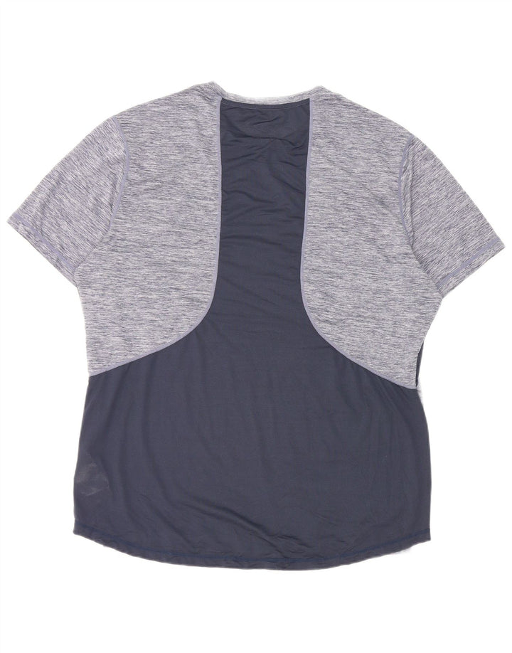 Umbro Herre T-Shirt Top XL Marineblå Flecked Polyester