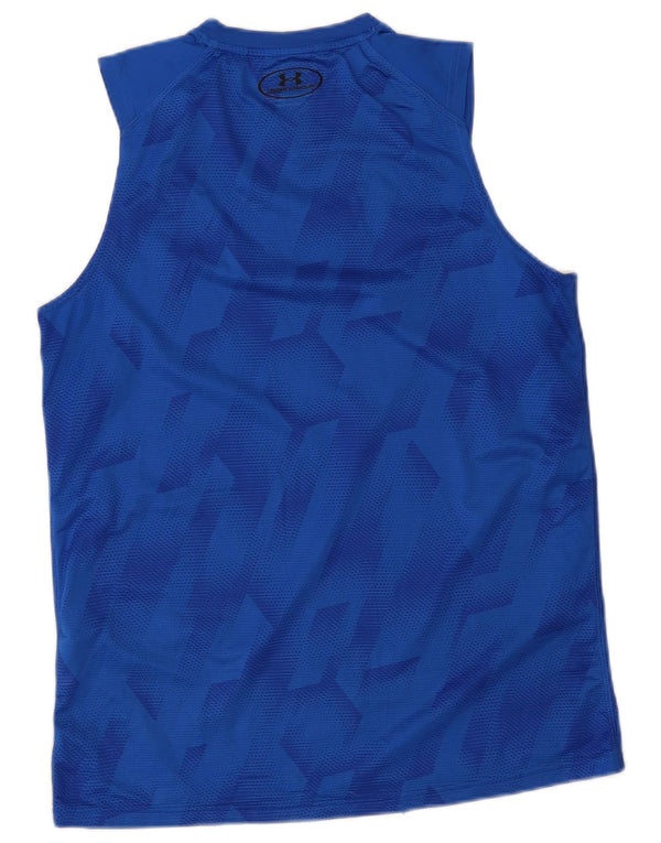 Under Armour Herre Heat Gear Vest Top Medium Blue Geometric Polyester