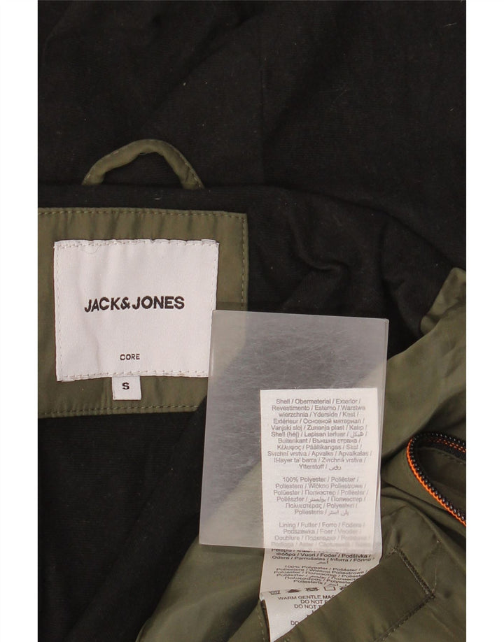 Jack & Jones Herre hætte vindjakke UK 36 Small Khaki Polyester
