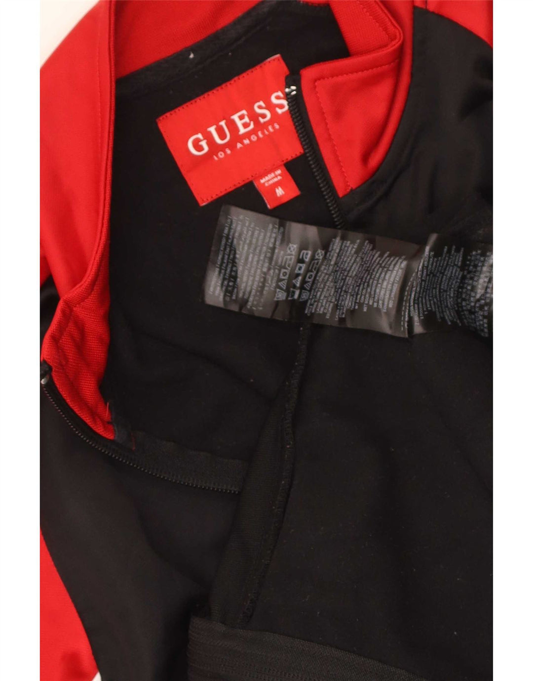 Guess Herre grafisk træningsdragt Topjakke Medium Sort Colourblock Polyester