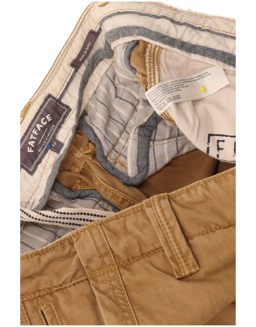 Fat Face Herre Regular Cargo Shorts W32 Medium Beige Bomuld