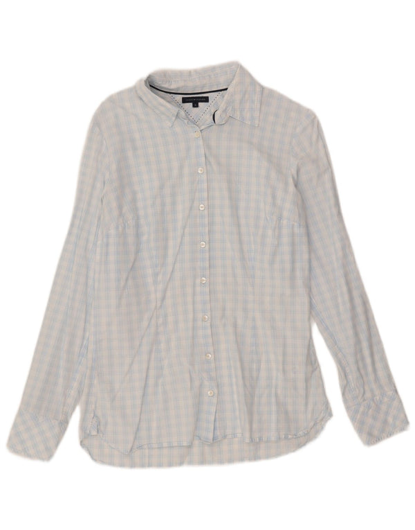 Tommy Hilfiger Womens Shirt US 8 Medium Blue Check Cotton
