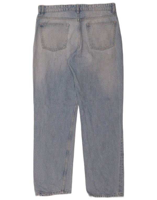 Zara Dame Højtaljede Lige Jeans EU 42 Large W32 L32 Blå