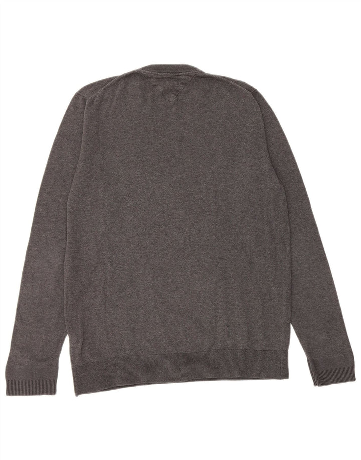 TOMMY HILFIGER sweater med rund hals til mænd mellemgrå bomuld