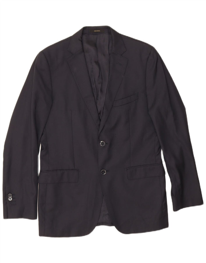 Massimo Dutti Herre 2-knaps blazerjakke EU 48 Mellem marineblå uld