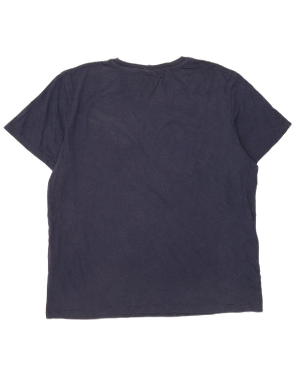 Jack & Jones Herre grafisk T-shirt top XL marineblå bomuld
