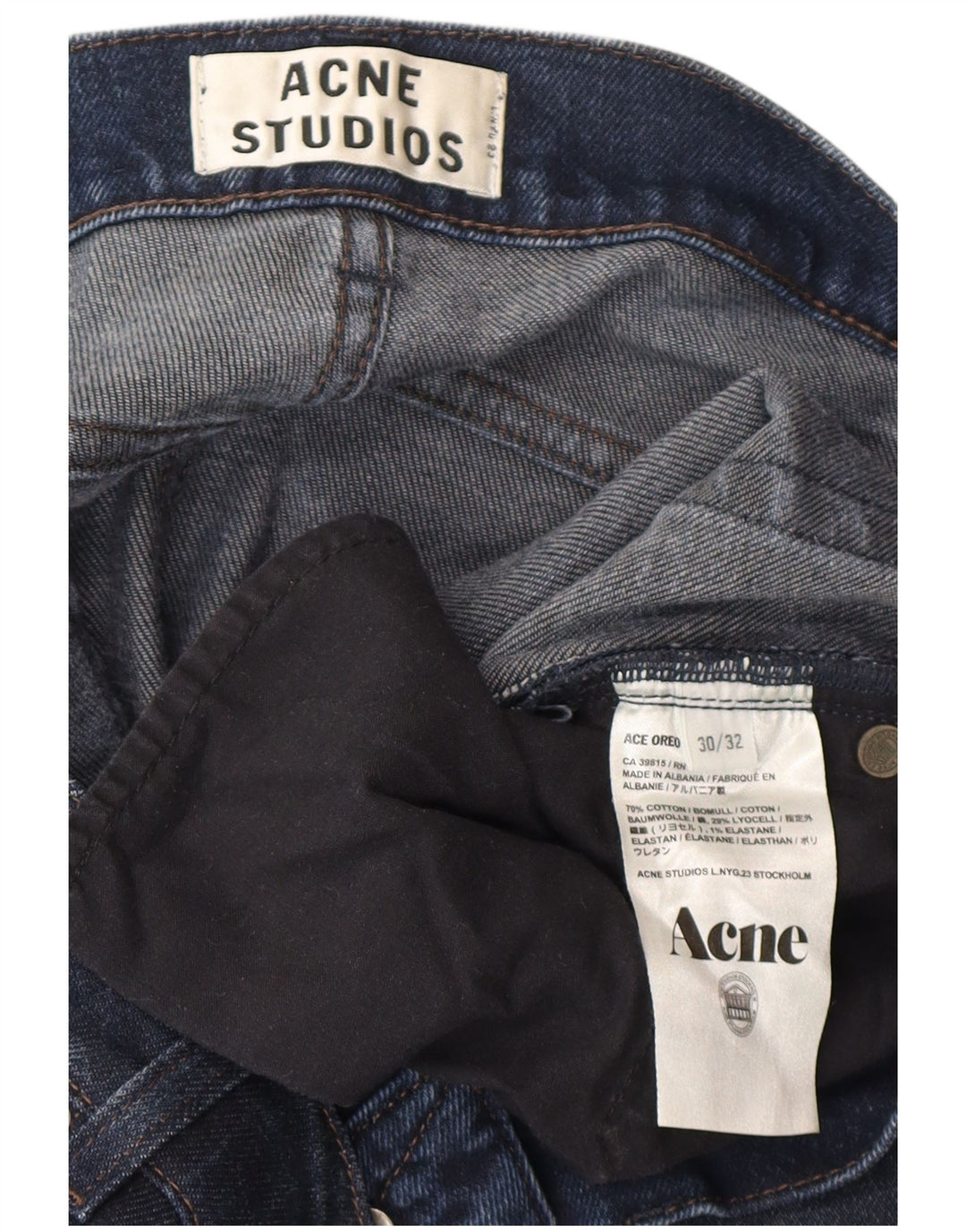 Acne Studios Herre Slim Jeans W30 L32 Marineblå Bomuld