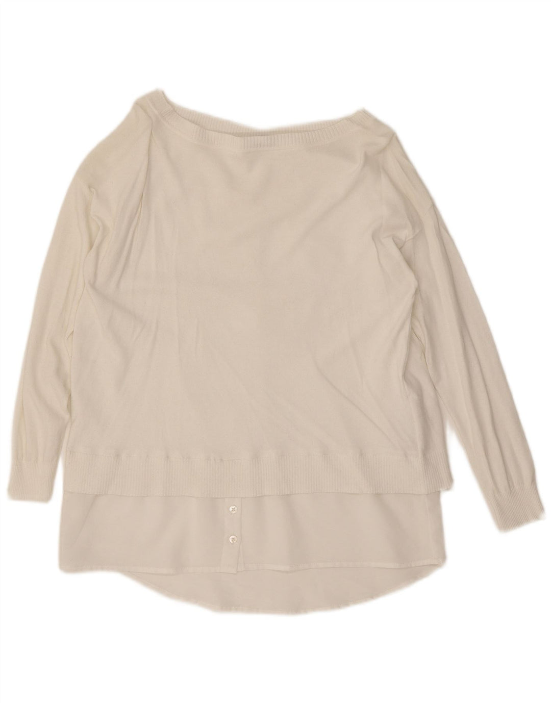 Marella Dame Boat Neck Jumper Sweater UK 12 Medium White Viscose