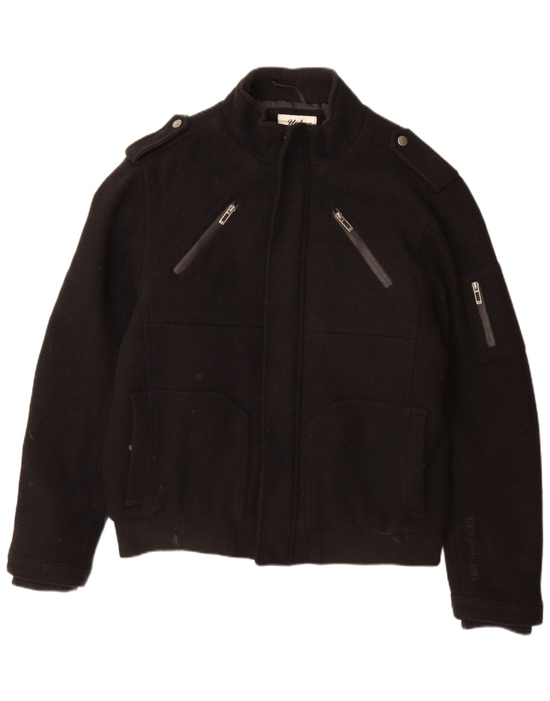 ANGELO LITRICO Herre Military Bomber Jacket UK 42 XL Sort Uld