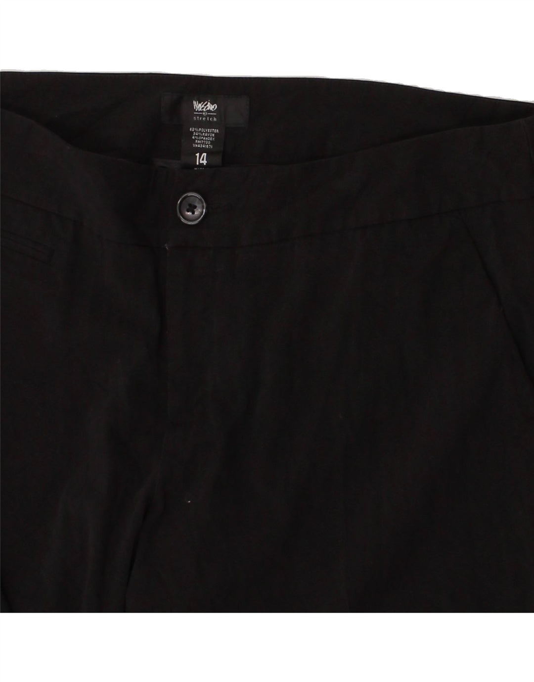 MOSSIMO Womens Straight Capri Trousers US 14 XL W36 L21 Black Polyester Vintage Mossimo and Second-Hand Mossimo from Messina Hembry 