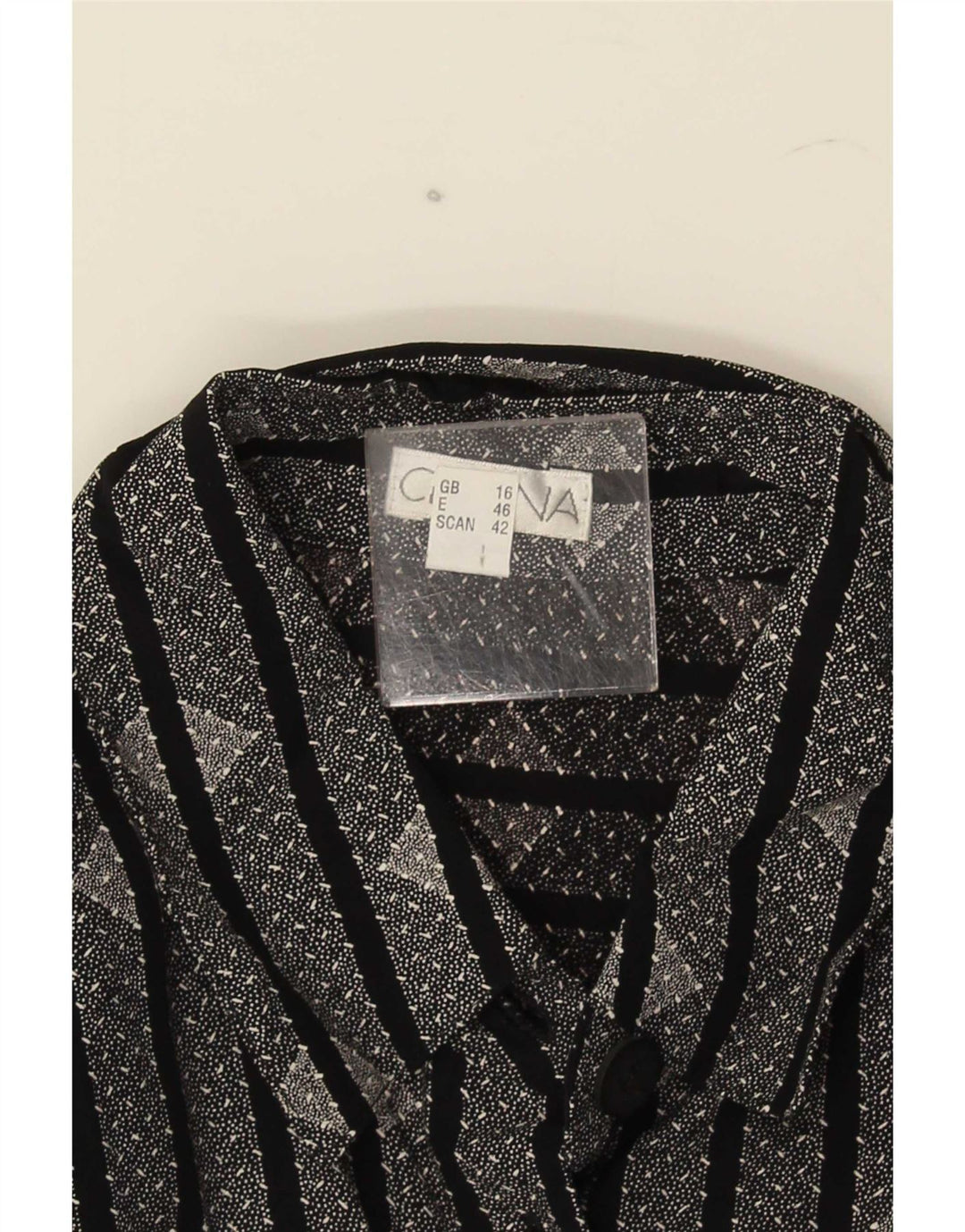 Vintage dameskjorte UK 16 Stor sort stribet