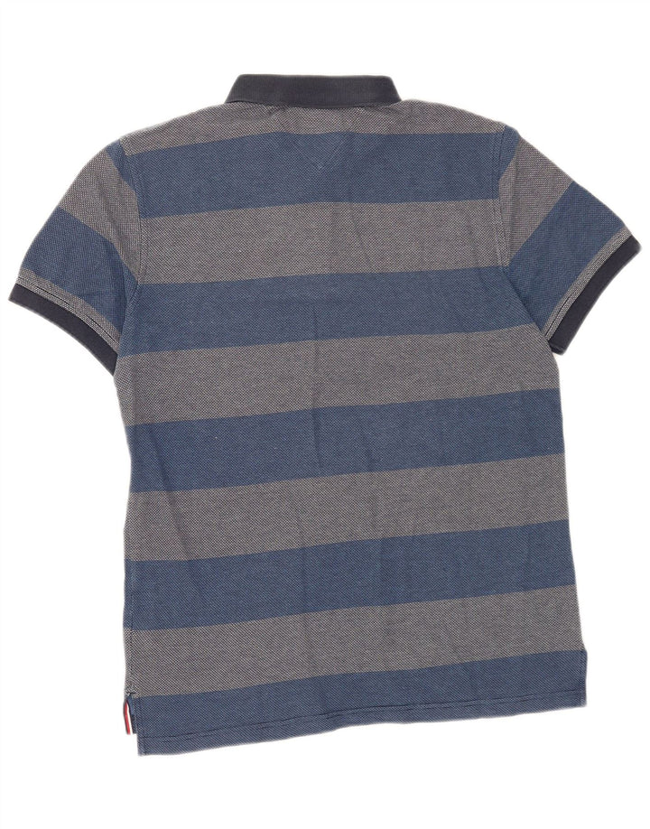 Tommy Hilfiger Herre Regular Fit Polo Shirt Medium Blå Stribet Bomuld
