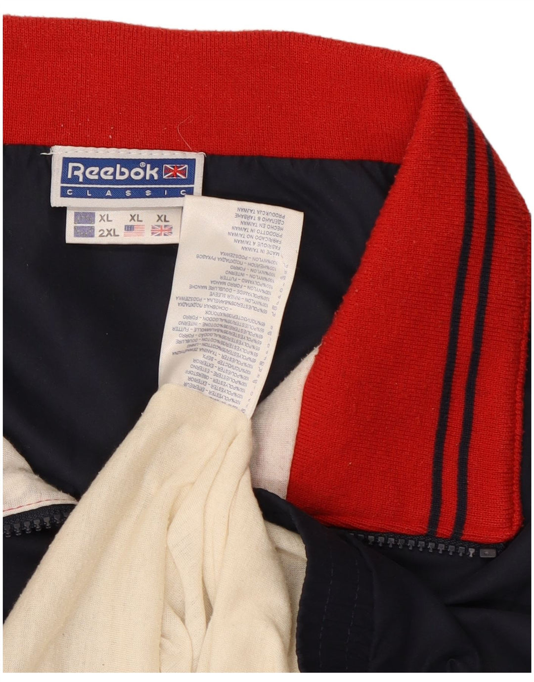 Reebok Herre grafisk træningsdragt topjakke XL marineblå polyester