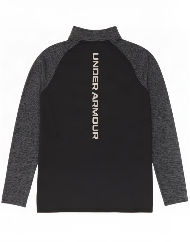 Under Armour Herre Zip Neck Pullover Træningsdragt Top Lille Sort Colourblock