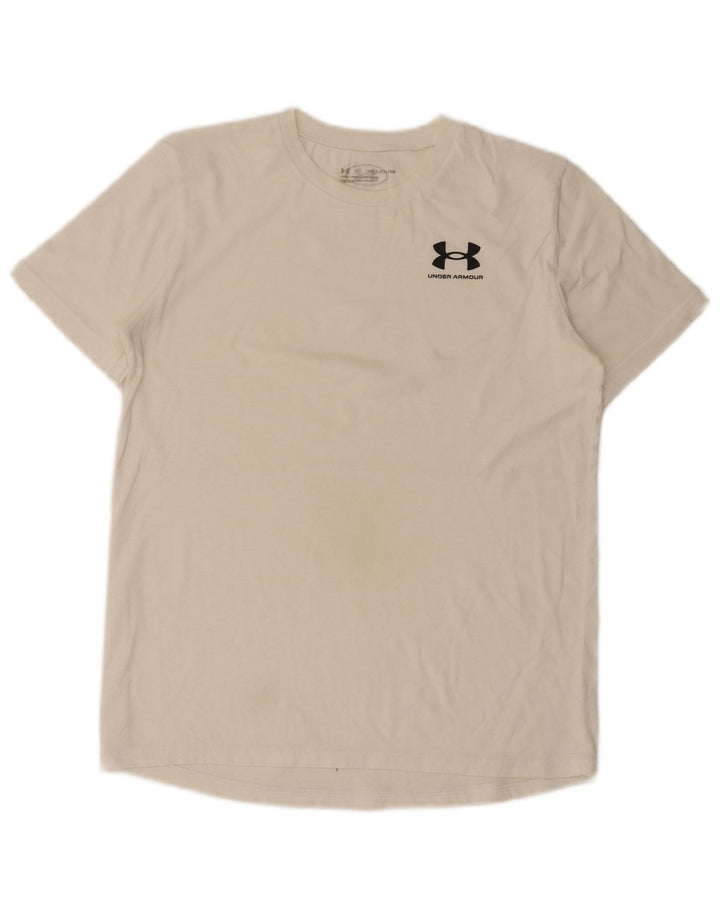 UNDER ARMOUR Drenge T-Shirt Top 13-14 år XL Hvid