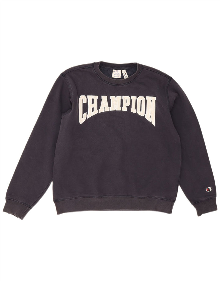 Champion Herre Grafisk Sweatshirt Jumper Medium Navyblå Bomuld