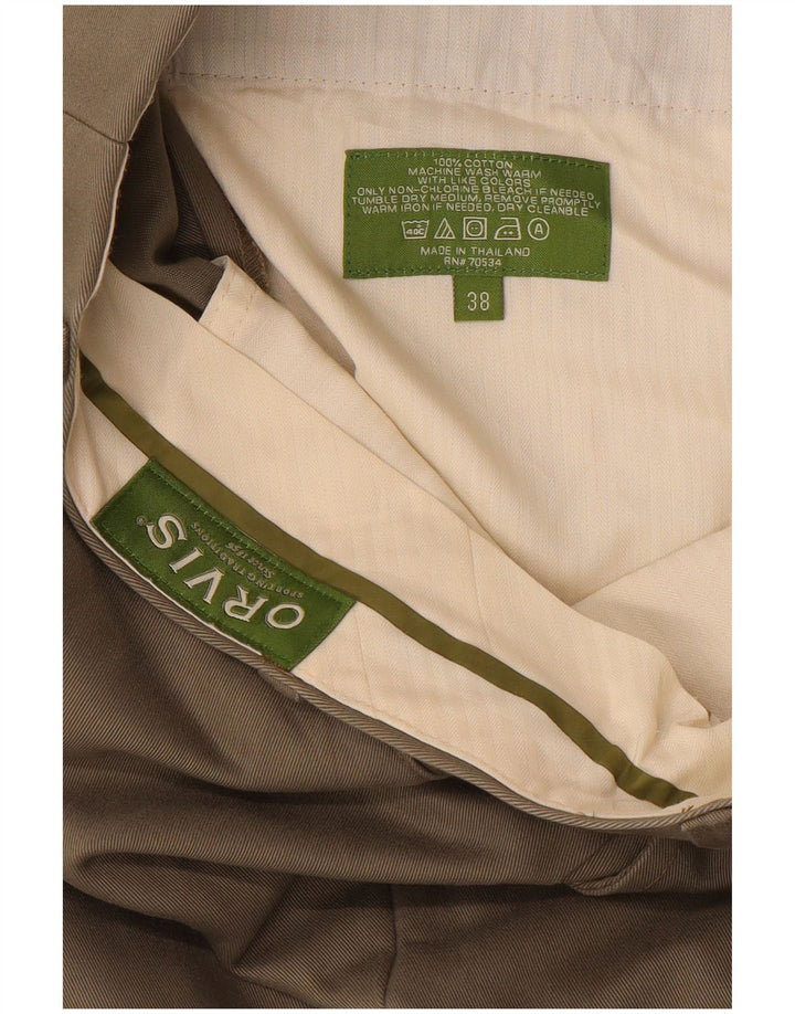 ORVIS Straight Chino-bukser til mænd W38 L30 Khaki Bomuld