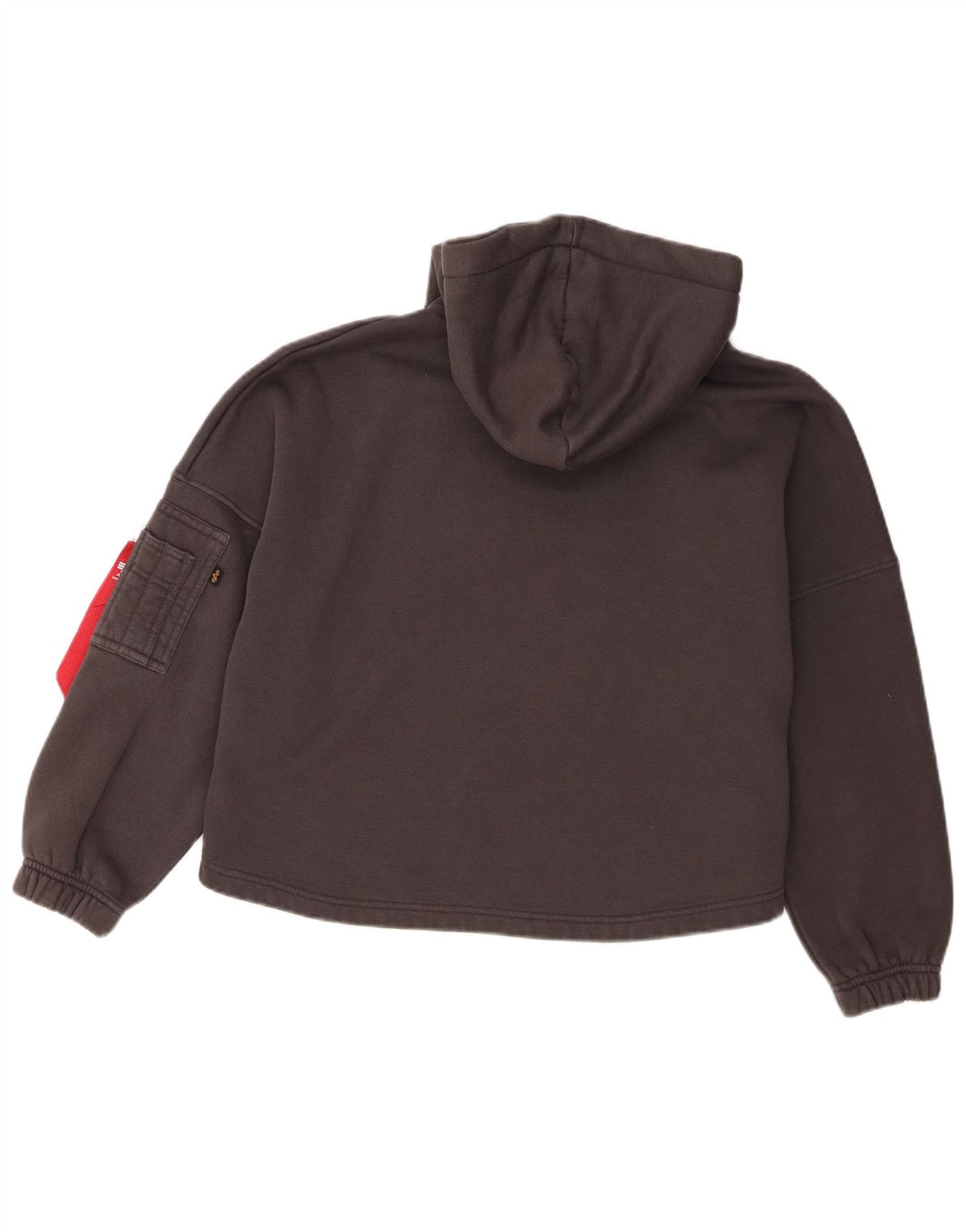Alpha Industries Womens Crop Oversized hættetrøje Jumper UK 10 Small Grey