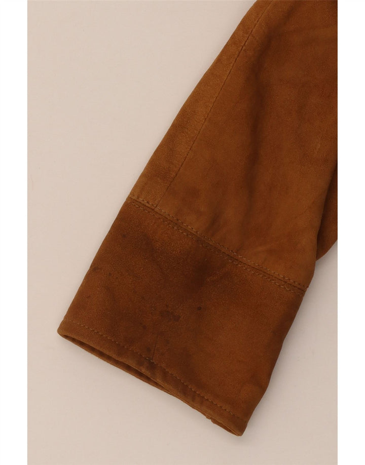 Vintage dame ruskindsjakke UK 14 Stor brunt læder
