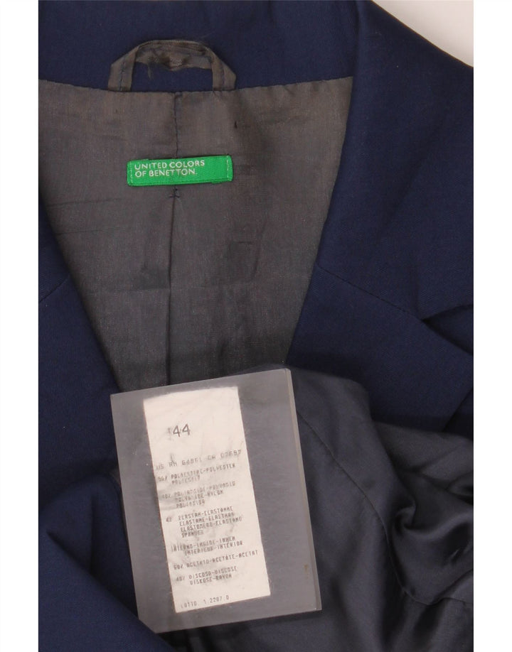 Benetton Dame Overfrakke IT 44 Medium Navy Blue Polyester