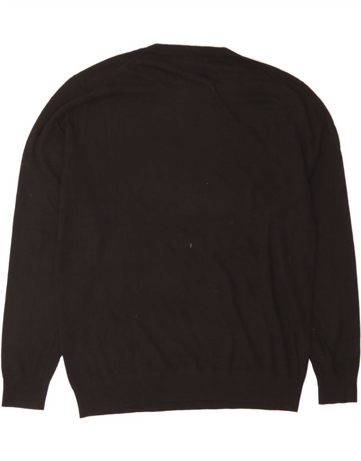 ZARA Mens Crew Neck Jumper Sweater XL Black Viscose Vintage Zara and Second-Hand Zara from Messina Hembry 