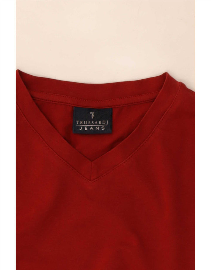 Trussardi Jeans Herre T-Shirt Top Medium Rød
