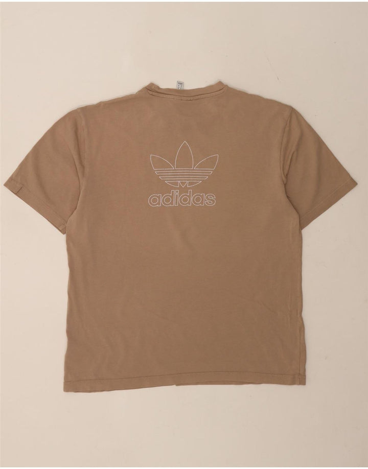 Adidas grafisk t-shirt til mænd, medium beige bomuld