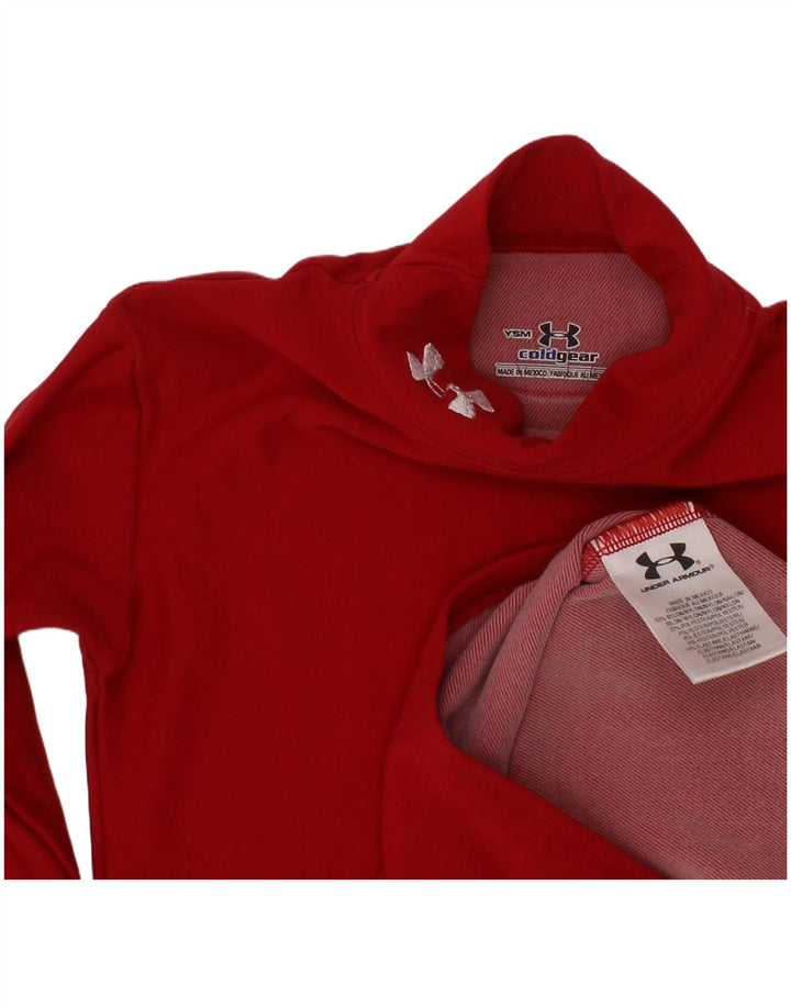 UNDER ARMOUR Girls Cold Gear Top Langærmet 7-8 År Lille Rød Nylon