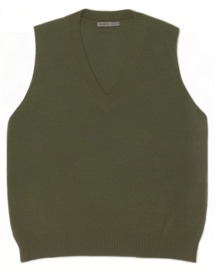 Oasis Dame Vest Tank Top UK 16 Large Grøn Akryl