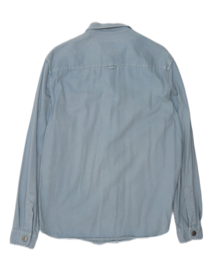 RIVER ISLAND Denimskjorte til mænd, lille blå bomuld
