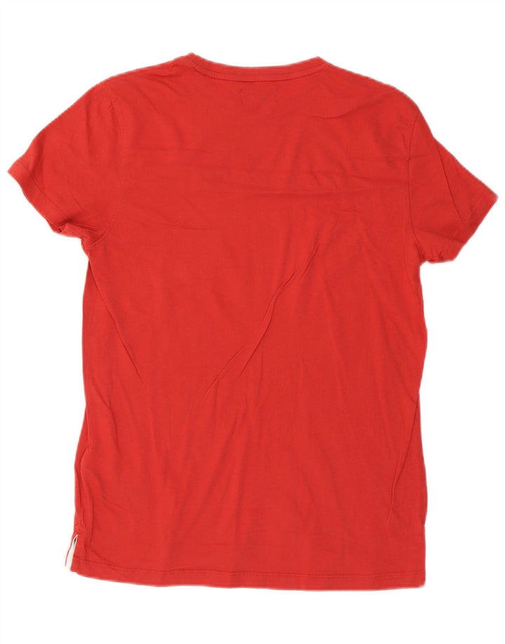 KAPPA Grafisk T-shirt top til kvinder UK 12 Medium rød bomuld