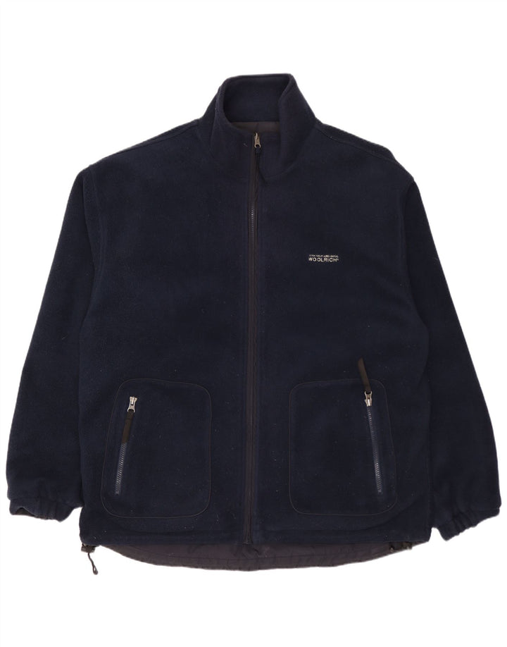 WOOLRICH Vendbar herrejakke UK 40 Stor marineblå nylon