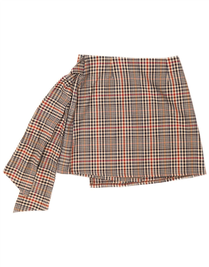 HAVEONE Wrap-nederdel til kvinder Medium W28 Flerfarvet ternet polyester