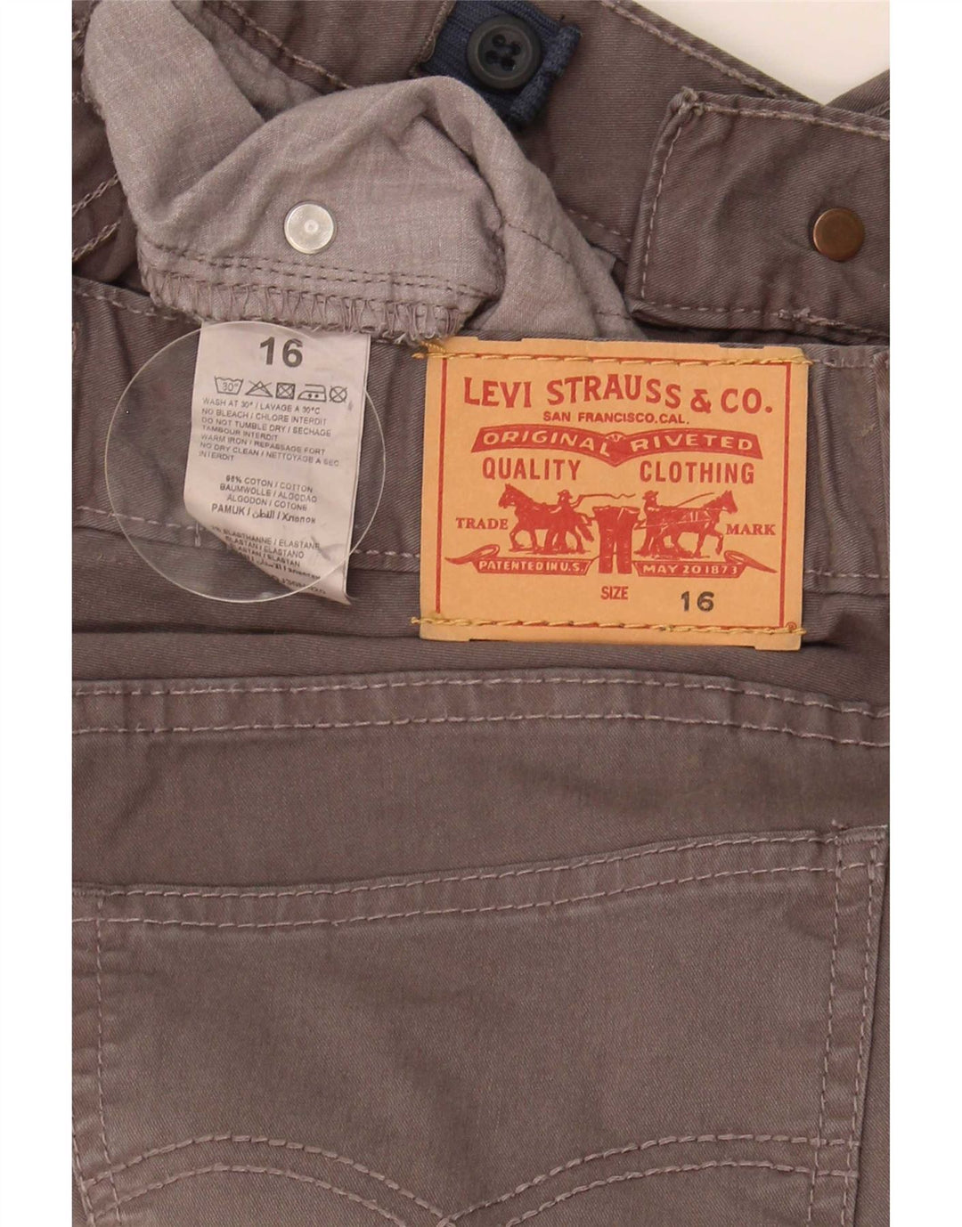 Levi's Boys Cargo Bermuda Shorts 15-16 år W28 Grå Bomuld