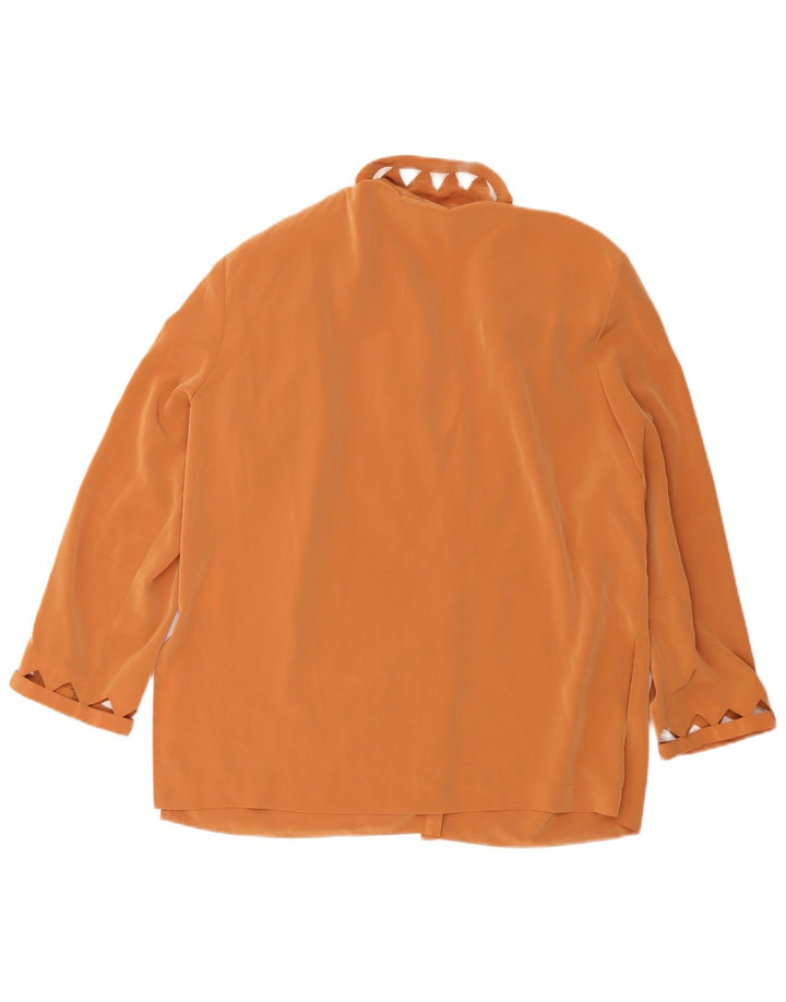JACQUES VERT Dame oversized cardigan Top UK 16 Large Orange Polyester