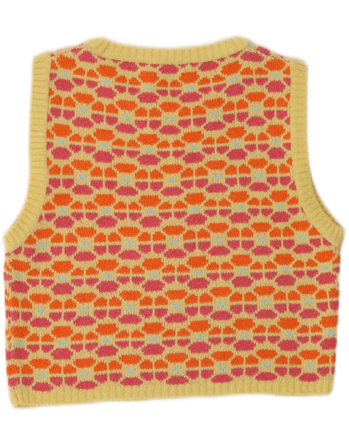 Zara Womens Crop Vest Tank Top UK 10 Small Multicolored Geometric