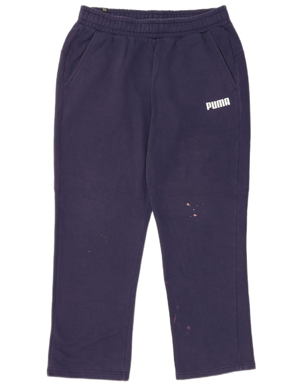 Puma Mens Tracksuit Trousers Large Navy Blue Cotton
