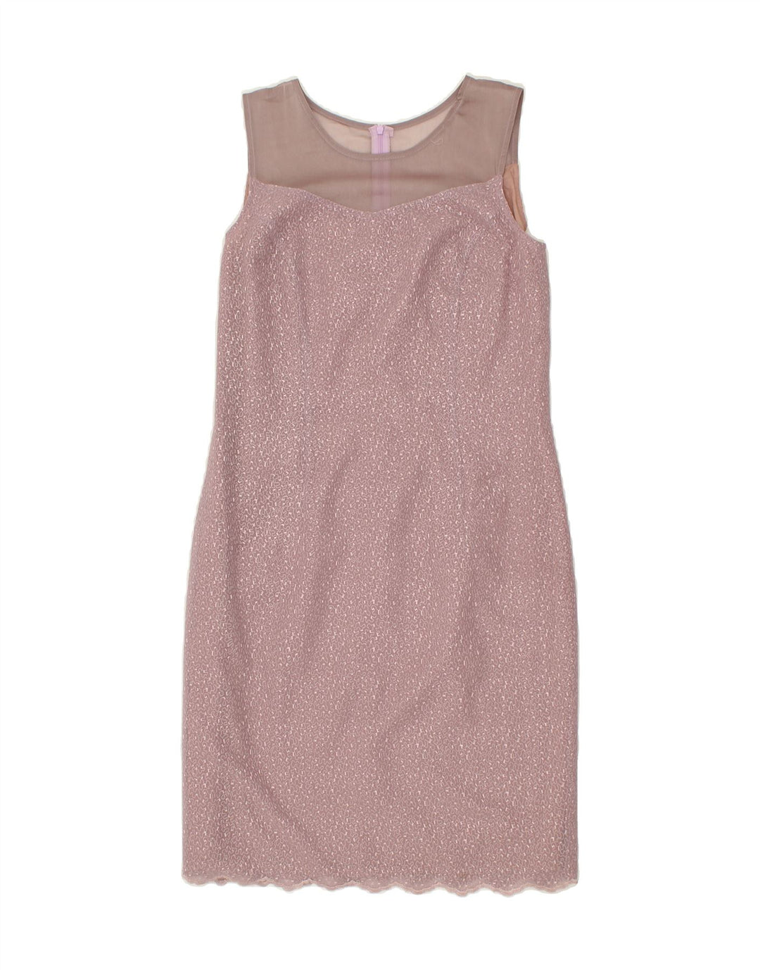VINTAGE Womens Abstract Pattern Sleeveless Sheath Dress EU 38 Medium Pink Vintage Vintage and Second-Hand Vintage from Messina Hembry 