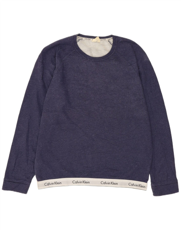 CALVIN KLEIN Herre grafisk sweatshirt Jumper Medium Navy Blue Colourblock