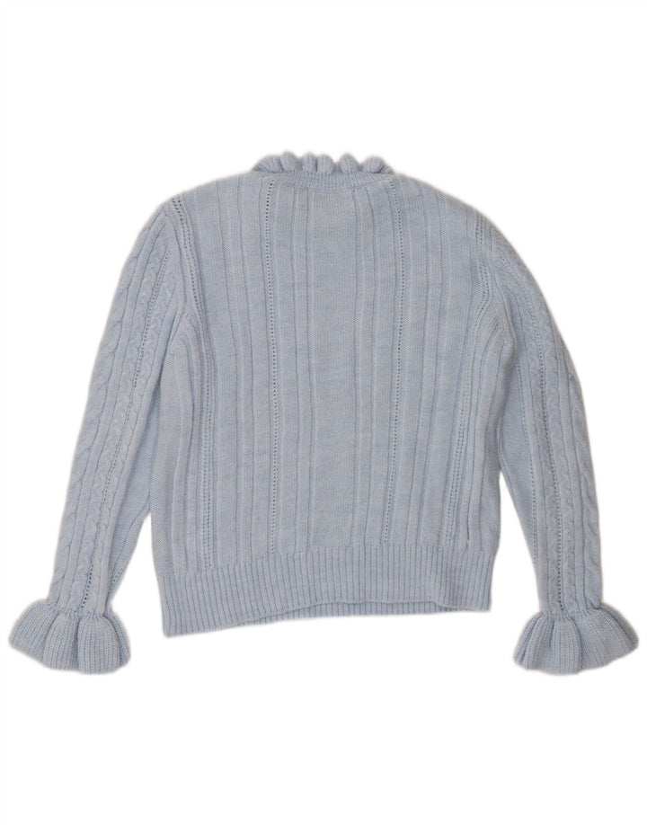 Vintage dame sweater med rund hals DK 16 stor blå